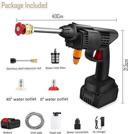 Cordless Portable Wireless Pressure Washer Gun 48V 12000mah High Pressure Water Gun for Car/Bike Wash