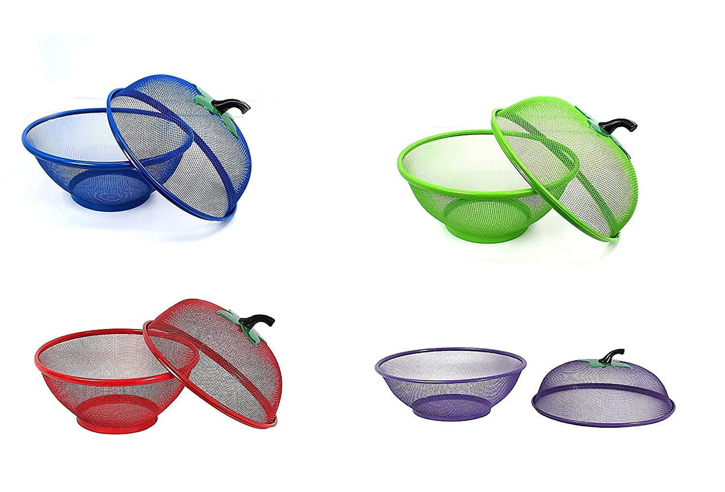 Apple Shape Net Fruits Basket for Kitchen Fruit Basket with Net Cover, Vegetables & Fruit Bowl for Dining Table, Fruit Storage Basket with lid
