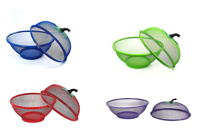 Apple Shape Net Fruits Basket for Kitchen Fruit Basket with Net Cover, Vegetables & Fruit Bowl for Dining Table, Fruit Storage Basket with lid